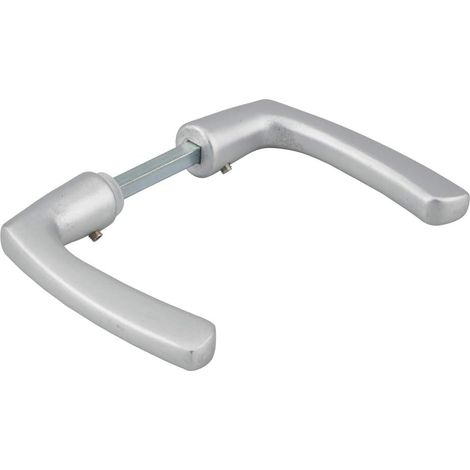 1 Paire - Poignée de porte - Carré 7x110 mm - Aluminium anodisé argent - Pour porte d&39entrée avec serrure jusqu&39à 70 mm (1/3)
