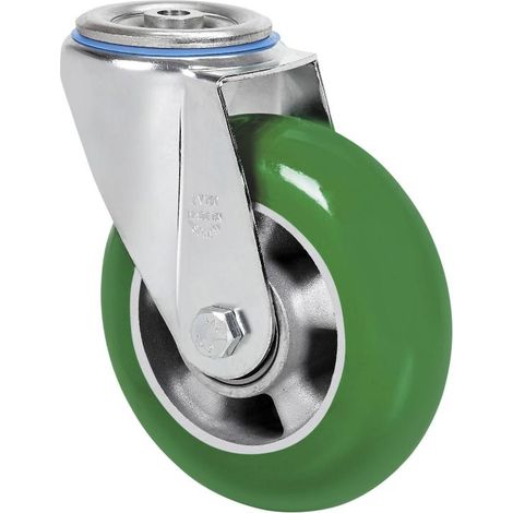 rueda giratora agujero m12 20zv200-auagb aluminio-poliur.verde bolas balona (1/2)