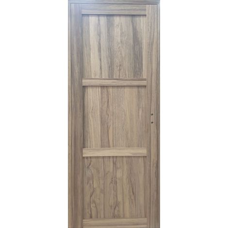 Bloc Porte Bois Frake 3 Panneaux H204 X L73 Cm Côte Tableau P.gauche Gd Menuiseries (1/5)