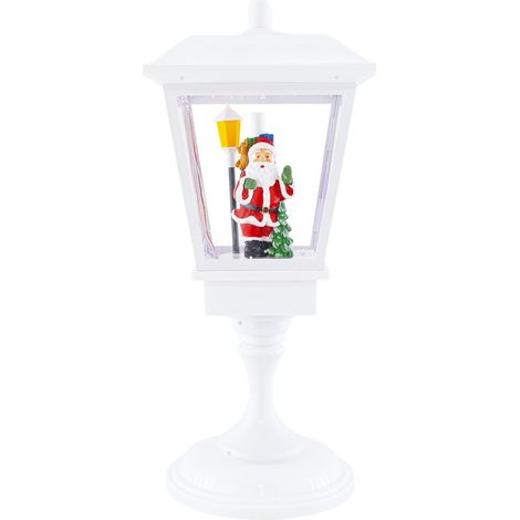 243026 Farola Navidad Blanca Decoración 58cm Plástico Sonidos Luces Movimiento