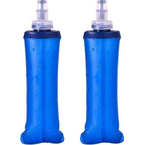 Lot de 2 gourdes souples de 250 ml, gourdes pliables en TPU pour la course à pied, gourde d'hydratation pour les sports de plein air, gourde souple et pliable - FAQ (1/5)