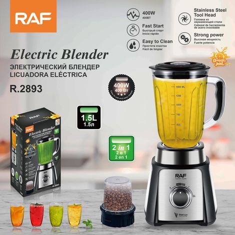 Blender 2 en 1 aux normes européennes - Blender haute vitesse 1,5 L - Extracteur de jus de fruits et légumes - Extracteur de jus domestique - Petit extracteur de jus (1/5)
