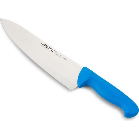 Coltello da cuoco Arcos Colore - Prof 290823 in acciaio inox Nitrum e mango ergonomico blu Polipropilene e 25 lama cm, coperchio espositivo