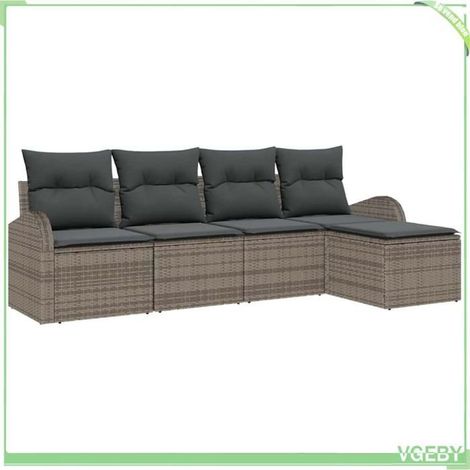 Ensemble de canapés - FAFEICY - Modulaire - Gris - Polyrotin - Protection anti-UV (1/5)
