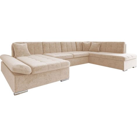 Sofá rinconero Comfivo Tilia I, Izquierda, Función de descanso, Almacenaje, 345x205x76cm, 0