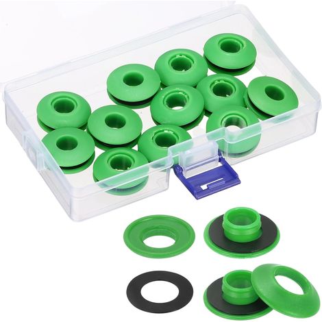 Ensemble de 12 œillets en Plastique pour bâches, Verts (1/5)