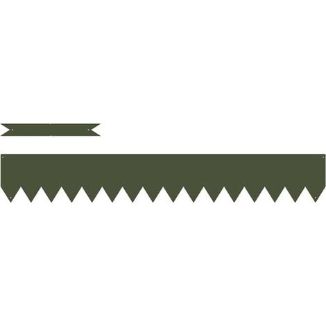 Bandes de bordure de pelouse, 10 pièces, vert olive, 100 x 0,05 x 15 cm (1/5)
