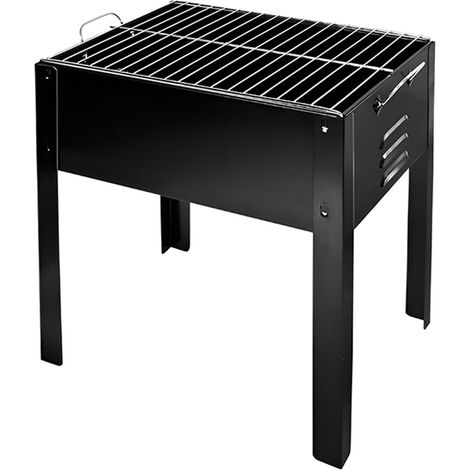 Fornacella a carbone portatile Barbecue portatile con griglia in acciaio inox arrostire carni pesce verdure  spiedini (1/4)