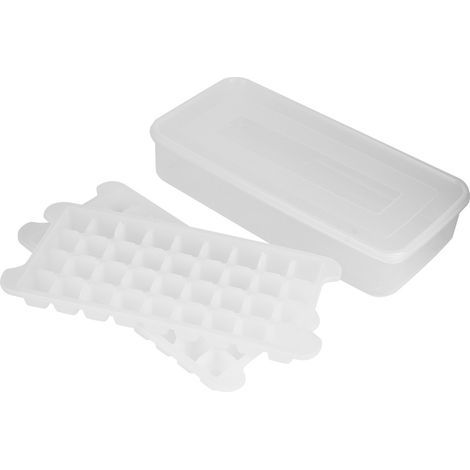 Eiswürfelform mit zwei Schichten, 72 Fächern, 1,7 l Fassungsvermögen, mit luftdichter Aufbewahrungsbox für die heimische Küche, lebensmittelechte Eiswürfelform mit auslaufsicherem Deckel. (1/5)