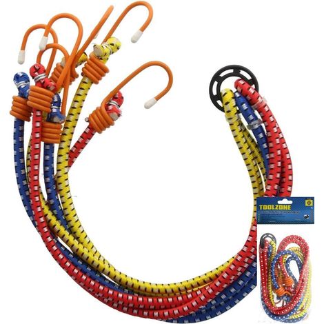 Toolzone 6 Arm Spider Elastic Stretch Bungee Cords Hooks Cables Tie Down 8mm 40" (1/2)
