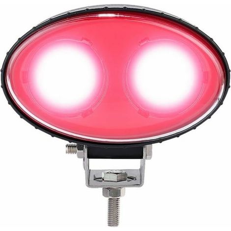 Faro da lavoro ovale 2 LED CREE a lungo raggio rosso 10W IP67 (1/4)