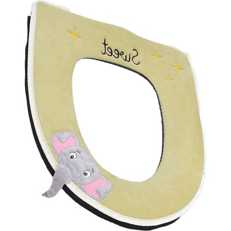 Couverture De Siège De Toilette En Coton Doux Avec Dos En Cuirs Pu - Design Universel En U Avec Fermeture Éclair - Pour Salle De Bain Domestique - 1 Pièce (1/5)