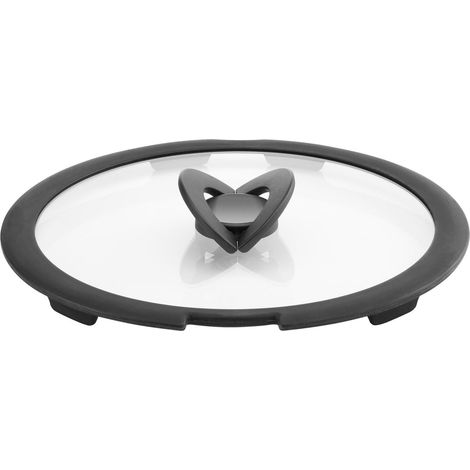 Lagostina Ingenio 010244060124 Deckel Rund Schwarz, Transparent