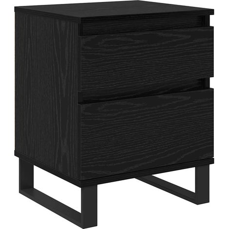 Armario de Noche con cajón Roble Negro 40 x 35 x 50 cm vidaXL (1/5)