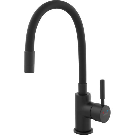 Grifo de fregadero Zumba Nero con caño flexible negro, negro. (1/2)