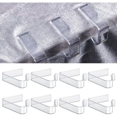 8pcs Pince à Nappe Plastique Transparente, Porte-Nappe Pour Table d'Épaisseur 1,7-3,5cm - Noël, Fête, Mariage d'Intérieur et d'Extérieur (1/4)