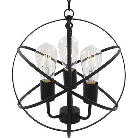 Lampe suspendue Noir Sphère 3 ampoules E27