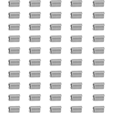 Lot de 50 inserts filetés en fil US, douilles taraudées 1/4in‑203D, outil de réparation de trous filetés pour vis (1/5)