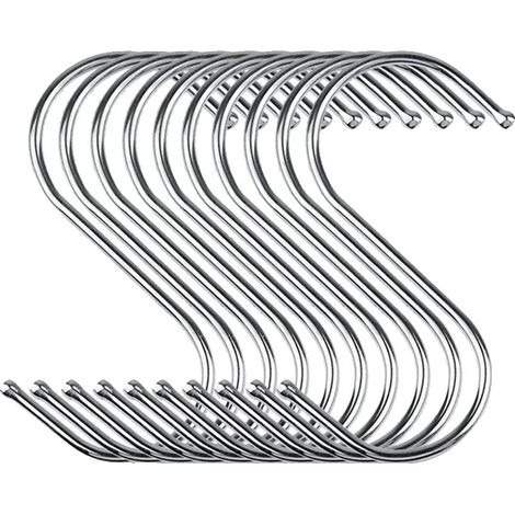 Hängende Haken, S-förmiges Design, langlebiger Edelstahl, 7cm, 50Stück-a (1/2)