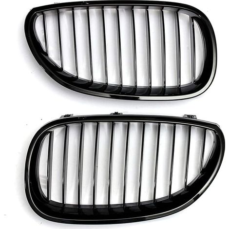 Kühlergrill-Ersatzteil, Doppelsteg-Sportgrill für BMW 5er E60 E61 M5 (2003–2009), Glanzschwarz, Teilenummer 51712155446, 51712155447 (1/5)