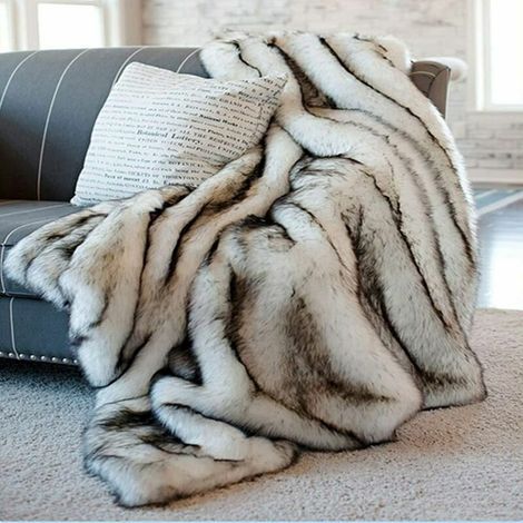 Couverture luxueuse en fausse fourrure imitation renard, 60x150 cm – (1/4)
