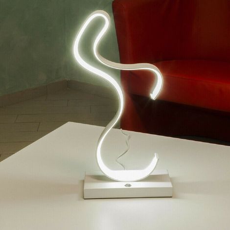 Trade Shop - Lampada Da Comodino Curva Lume 12w Lumino Moderno Luce Fredda Calda Naturale D03 - (1/3)