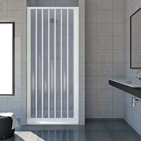 Box Cabina Doccia Parete Nicchia in PVC Porta a Soffietto Pieghevole 1 Anta Lato - Misura Box Nicchia 70 (1/4)