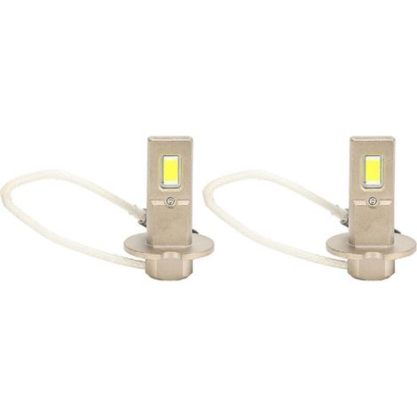 Ampoules LED H3 universelles pour phares de voiture, ultra-lumineuses, plug and play, 6000K, 2500 lm, alimentation CC (1/4)