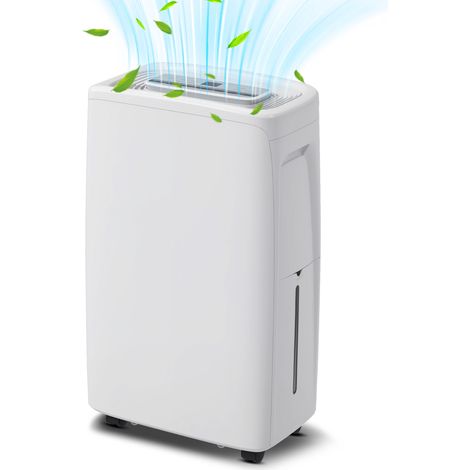 Déshumidificateur électrique 12L/Jour Silencieux 4 Modes 2 Vitesses 29x18x49 cm Blanc