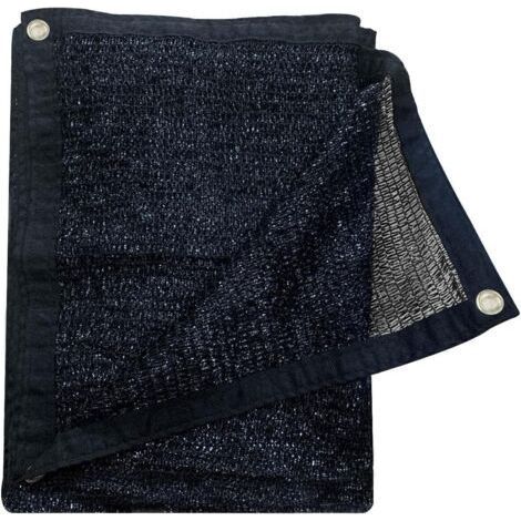 Filet d'ombrage noir à 70 % - idéal pour terrasses, jardins, tonnelles, abris de voiture, granges, etc. - 3,65 m x 3,65 m, noir (1/4)
