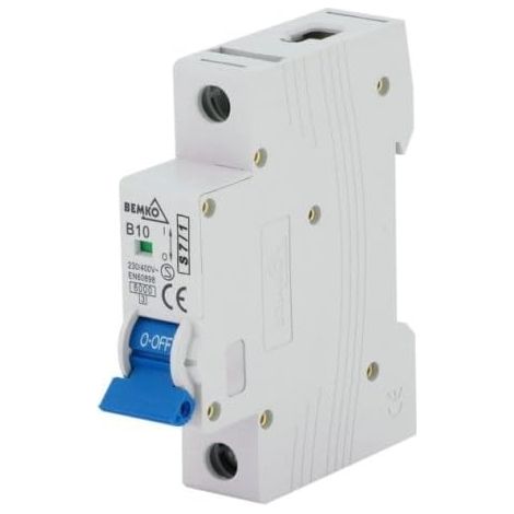 Interrupteur automatique monophasé 1P B 16A, protège les circuits électriques et prévient les surcharges et les courts-circuits. Idéal pour les maisons et les bureaux.