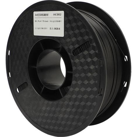 Filament PLA pour imprimante 3D, diamètre 1,75 mm x 340 m, forte adhérence, impression soyeuse, consommables pour imprimante 3D FDM, noir (1/5)
