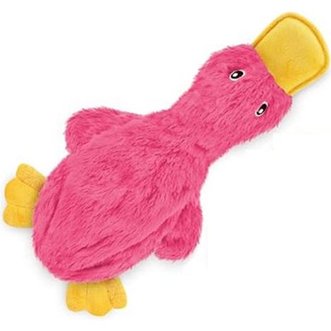 Juguete para mascotas, interactivo con sonido de mordida para perros, adecuado para perros pequeños, medianos y grandes, pato, rosa (1/2)
