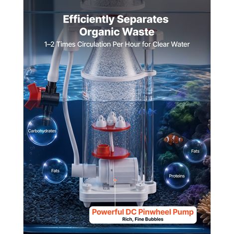 Écumeur de Protéines 200-400 L Écumeur pour Aquariums d'Eau de Mer, pour Éliminer Déchets Organiques Aquarium Marin et Récifal, ave… (1/5)