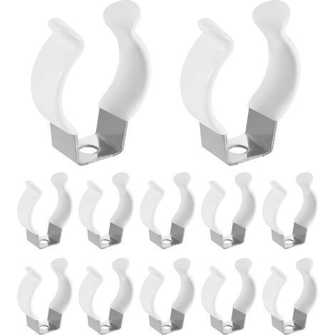 Lot de 12 supports de fixation T8 en forme de U, clips de tube fluorescent LED en acier inoxydable 304, colliers de serrage pour tube d'ampoule de 20 mm, accessoires de montage de tige de (1/5)