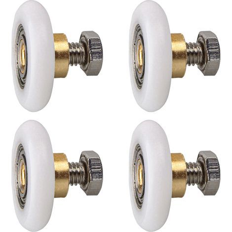 4-Piece Shower Door Roller Set, 25mm, Shower Door Roller Wheel, Sliding Door Roller Replacement Wheel (1/5)