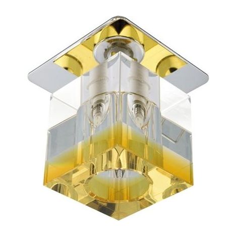 Spot encastré carré chromé cristal orange G4 20W Candellux