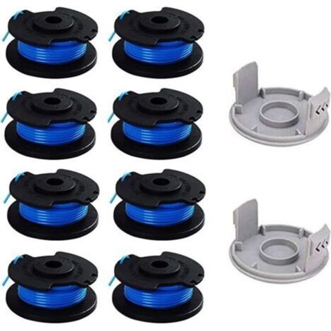 10 Paquets Bobine de Rechange pour Coupe-bordure pouce pour Ryobi , Compatible Avec Ryobi One + AC14RL3A, Coupe-fil Sans Fil , 8 Bobines + 2 Capuchons de Coupe,