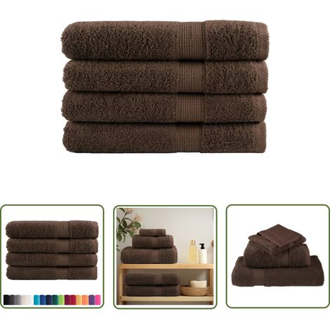 The Living Store Premium-Saunatücher SOLUND 4 Stk Braun 80x200 cm 600 g/m² - Saunatücher - Baumwollhandtücher - Saunakabine Zubehör - Wellness - Gesundheit (1/5)