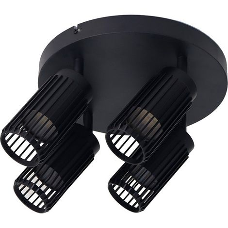 Plafón de techo Sahara (4 luces)  Negro