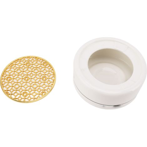 Chauffe-théière en céramique de 11,8 cm de diamètre, sceau doré, base chauffante ronde et concave pour plan de travail. (1/5)