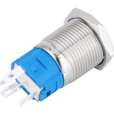 16-mm-Metall-Drucktaster mit LED, Selbstrückstellung, 1 Schließer, 1 Öffner, 24 V, Grün, für Autos (1/5)