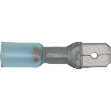 Sealey Heat Shrink Push-On Male Terminal 6.3mm, Blue - Pack of 25 BTSPM25