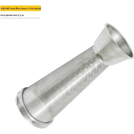 Cono filtro inox n 5 foro piccolo 1,1 mm 5303 NP per spremipomodoro Reber
