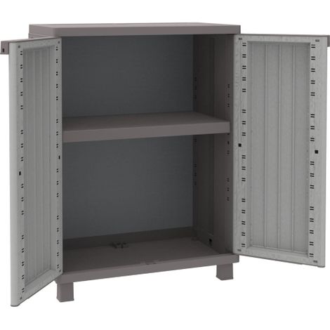 Armadio per esterno 2 Ante + 1 Ripiano regolabile - Grigio 68x39xh91,5 cm 680 (1/3)