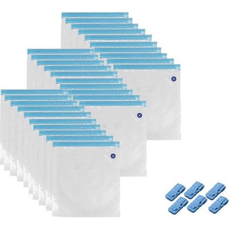 Lot de 30 sacs sous vide pour imprimante avec 6 clips de fixation, dimensions 30 x 34 cm, compatibles avec les filaments d'impression 3D, sacs de rangement sous vide réutilisables. (1/5)