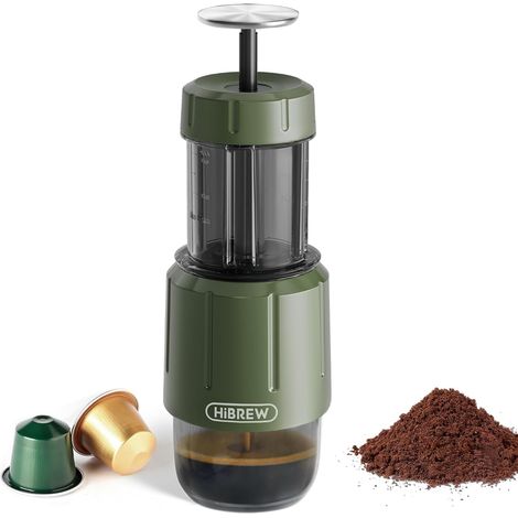 Machine à expresso manuelle pour camping et voyage – Machine à café portable à pompe manuelle avec tasse intégrée, café moulu 2 en 1 (1/5)