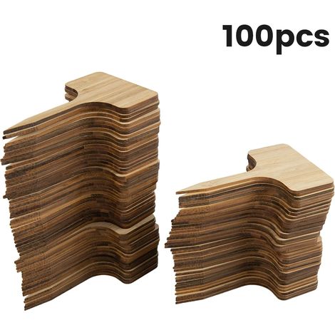 100/50 étiquettes en bois en forme de T pour plantes, idéales pour l'étiquetage des plantes en pot, des herbes aromatiques et des accessoires de pépinière.