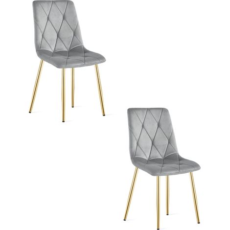 Fauteuil Libra - velours gris clair / pieds dorés x 2 (1/5)