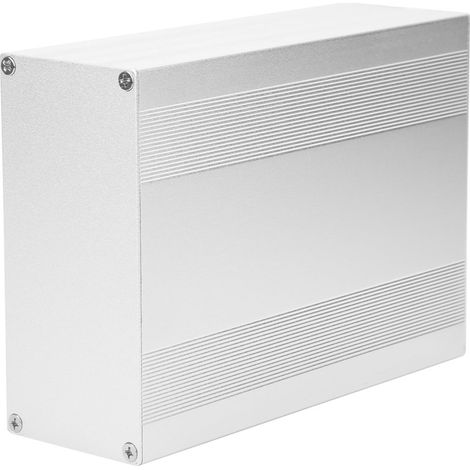 Boîte de montage aluminium argent mat 200x145x68mm, boîtier électronique DIY pour circuit imprimé, coffret de protection bricolage, étui métallique pour projets électroniques. (1/5)